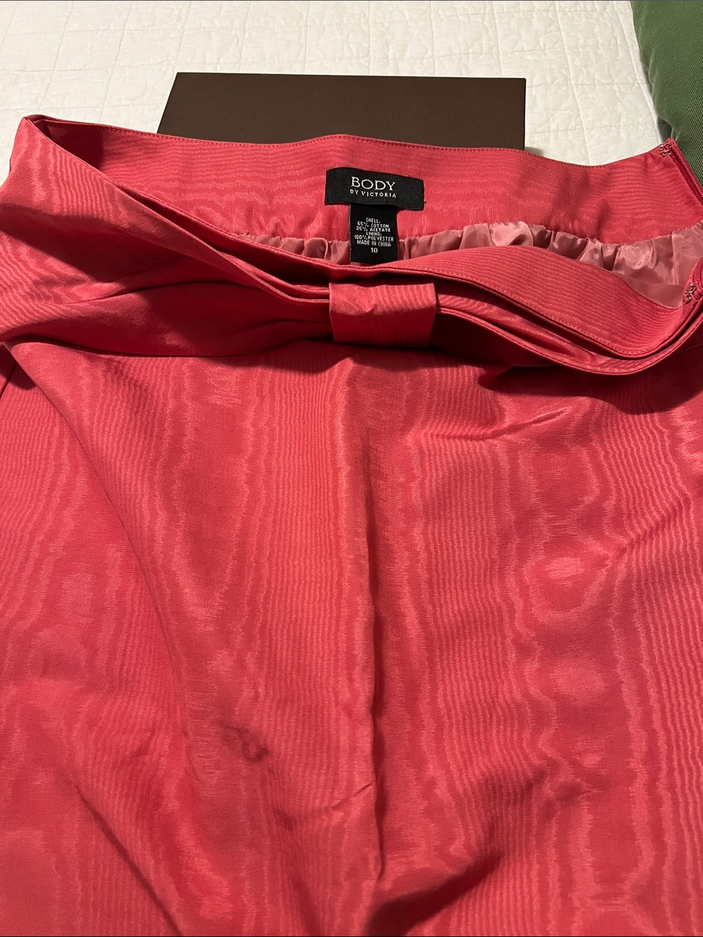 Victoria's Secret Pinkish Salmon Bow-Detail Pencil Skirt